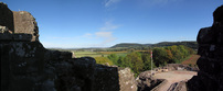 SX16587-16591 View over Barbican and fields beyond at Goodrich castle.jpg